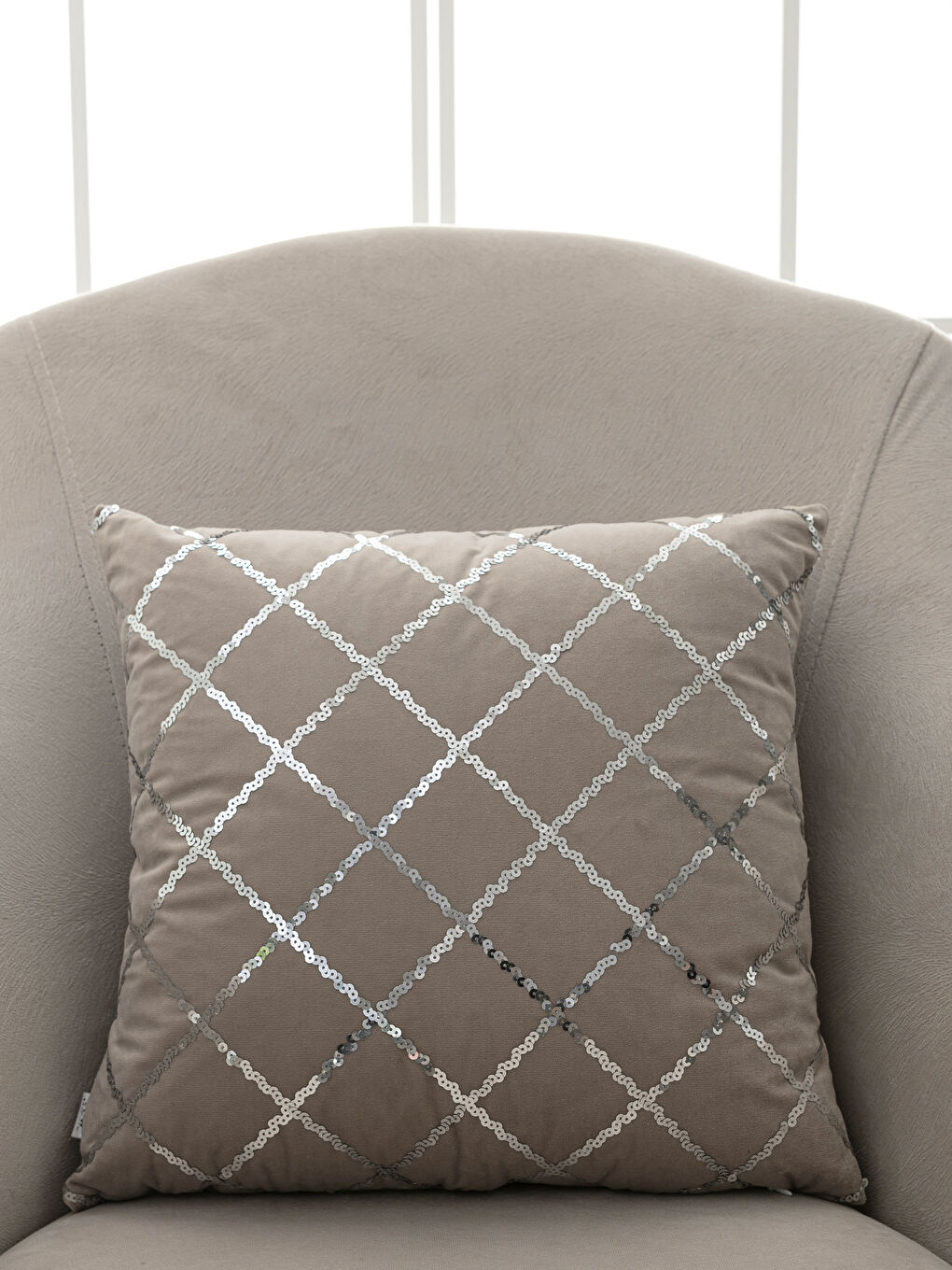 Bej Baskılı Kırlent-1