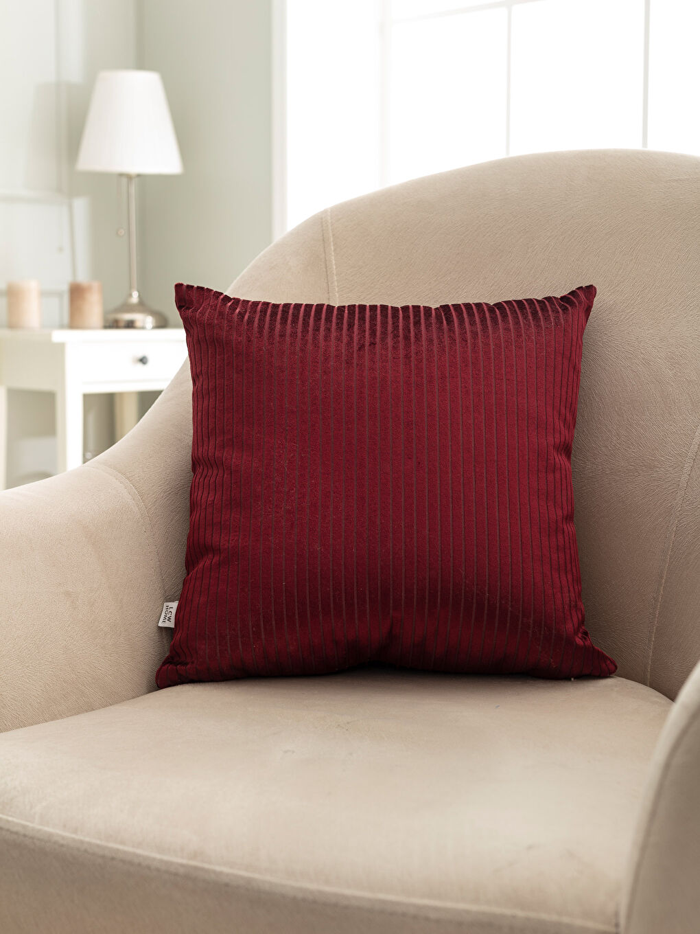 Bordo Dolgulu Kırlent