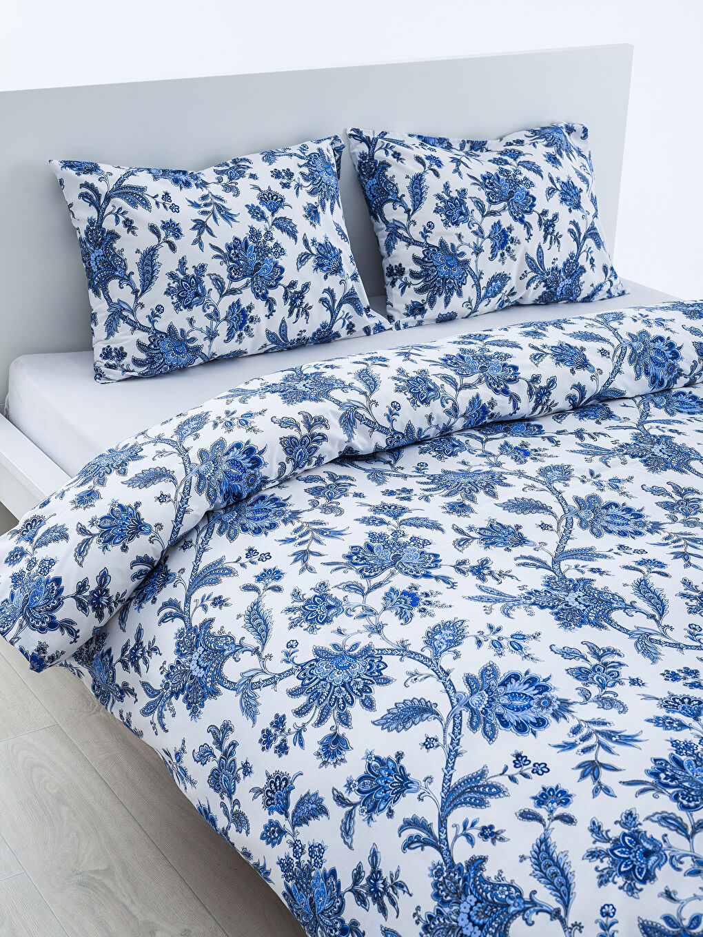 Mavi Baskılı Çift Kişilik Nevresim Seti