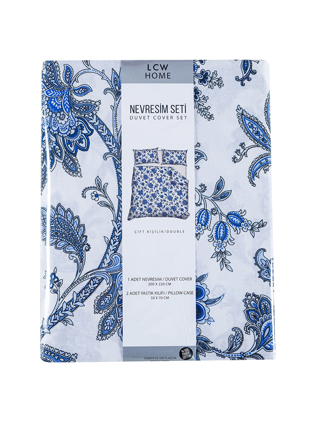 Mavi Baskılı Çift Kişilik Nevresim Seti-4