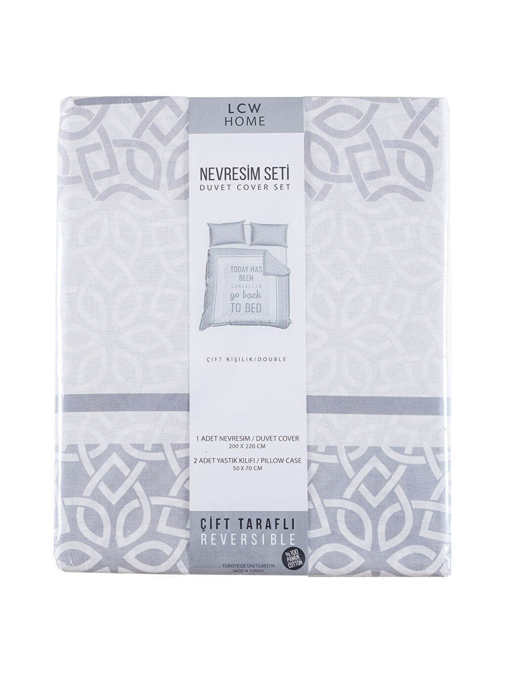 Gri Baskılı Çift Kişilik Nevresim Seti-6