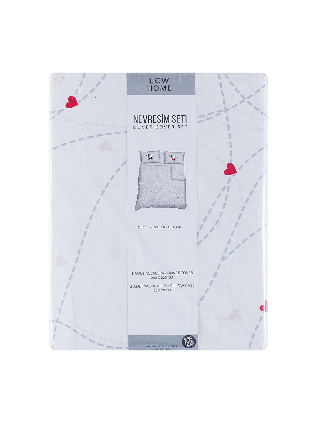Gri Baskılı Çift Kişilik Nevresim Seti-4