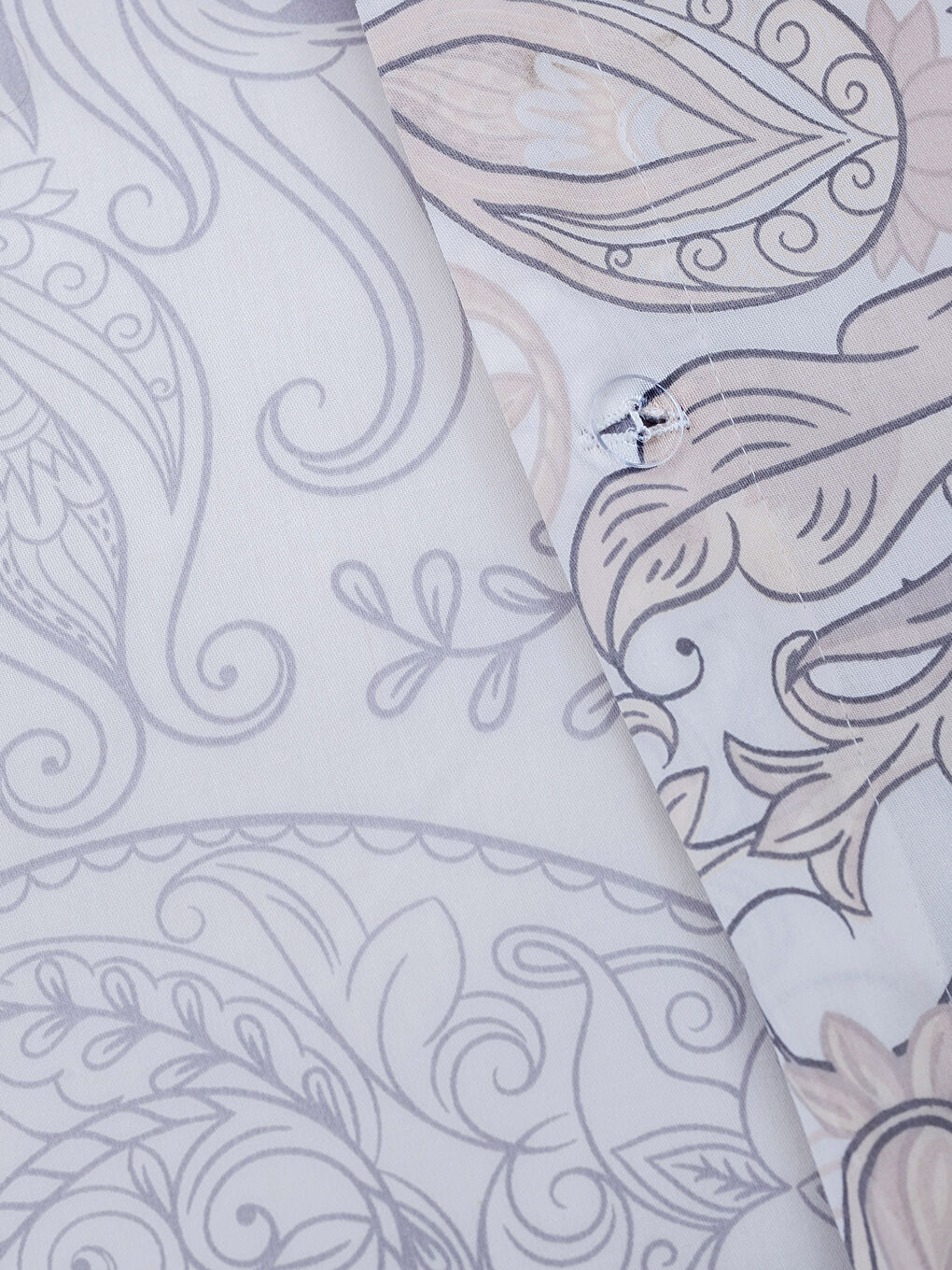 Bej Baskılı Çift Kişilik Nevresim Seti-4