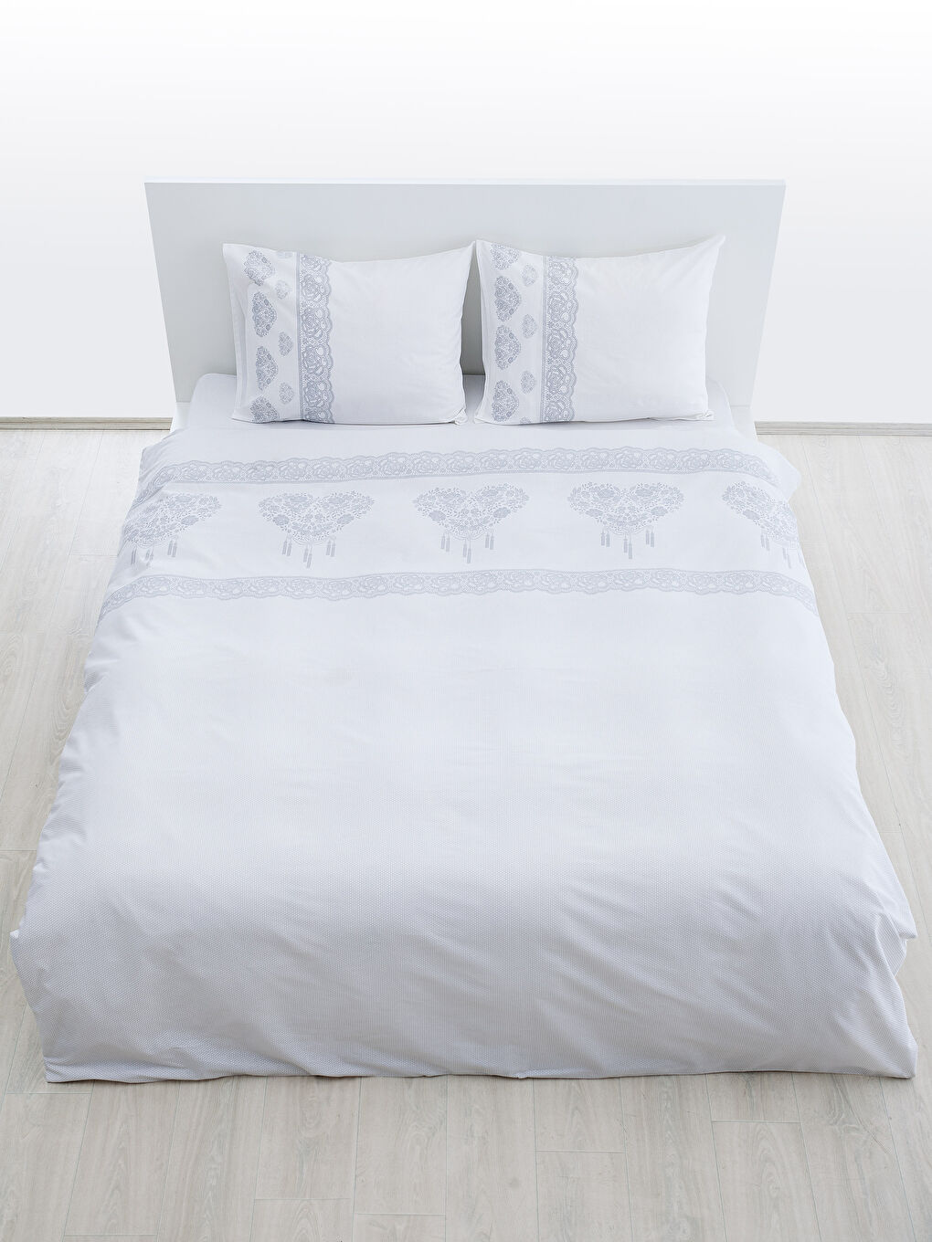 Gri Baskılı Çift Kişilik Nevresim Seti-2