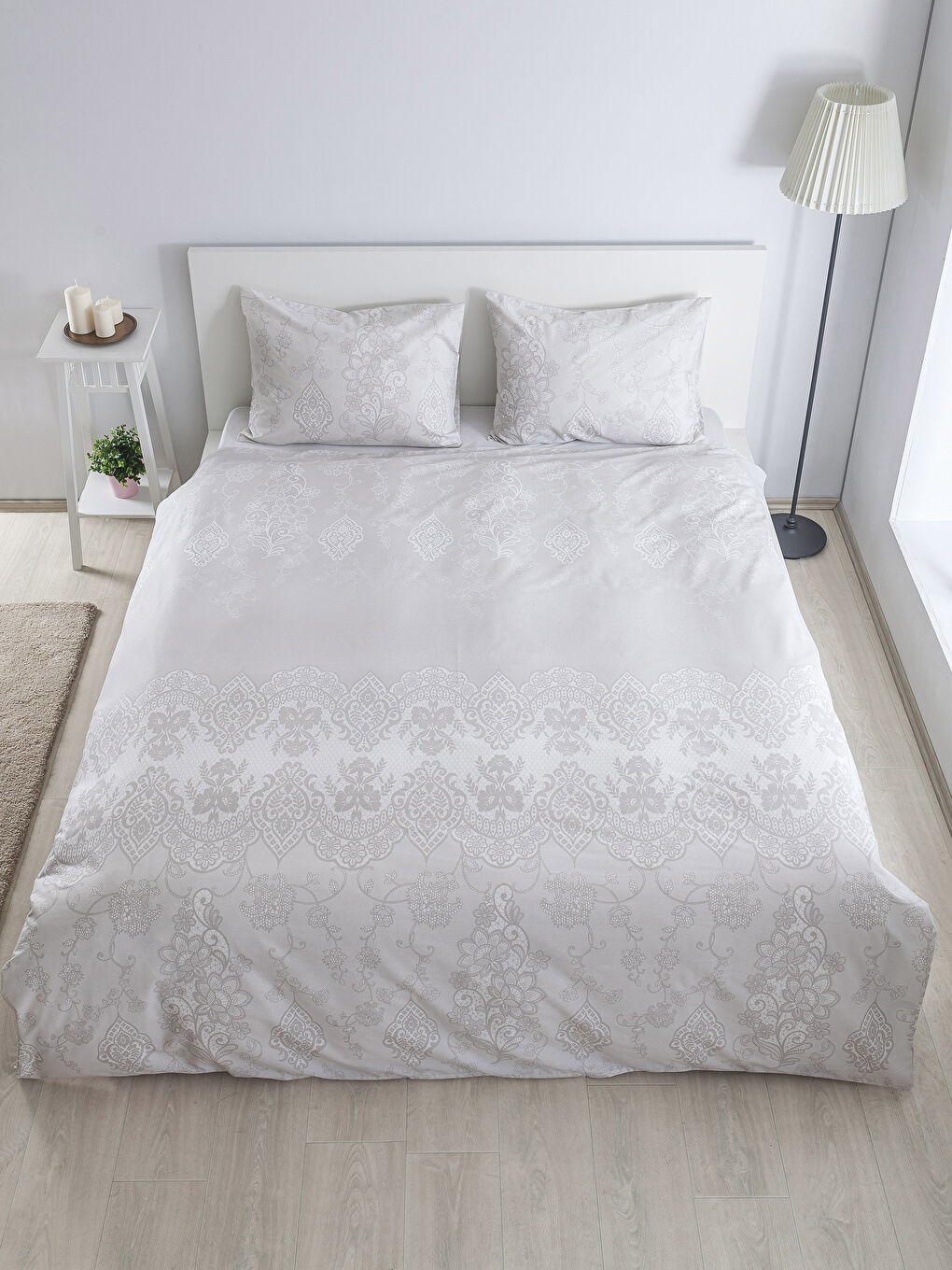 Bej Baskılı Çift Kişilik Nevresim Seti-2