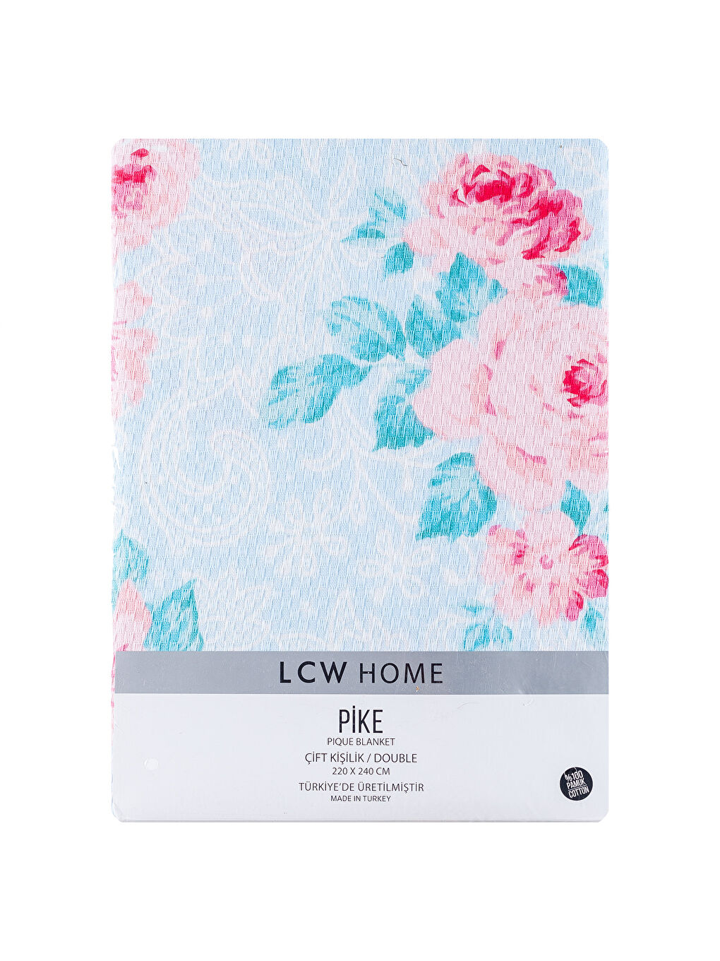 Mavi Baskılı Çift Kişilik Pike-3