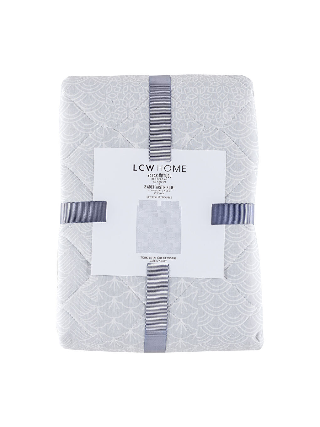 Bej Baskılı Çift Kişilik Yatak Örtüsü-3