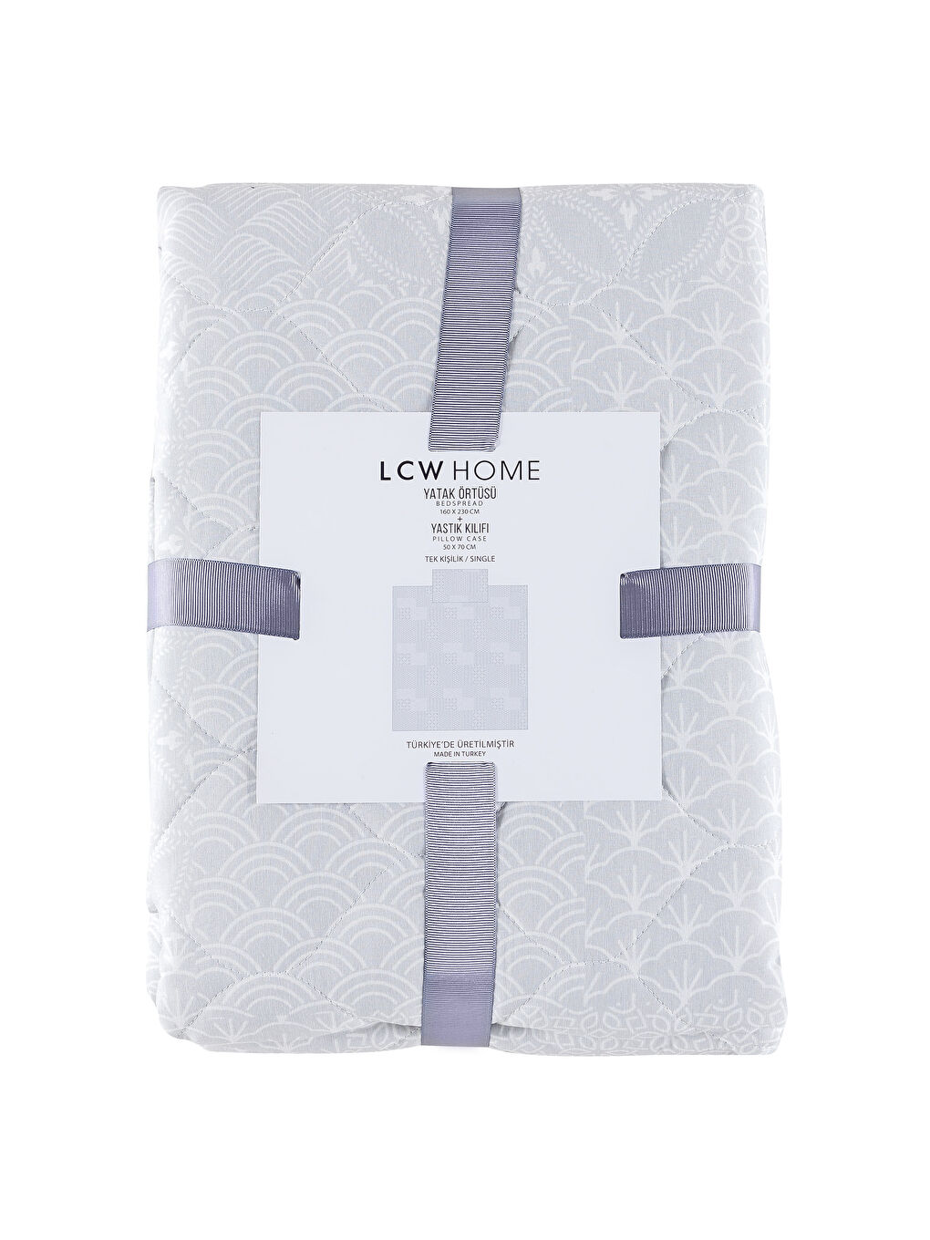 Bej Baskılı Tek Kişilik Yatak Örtüsü-3