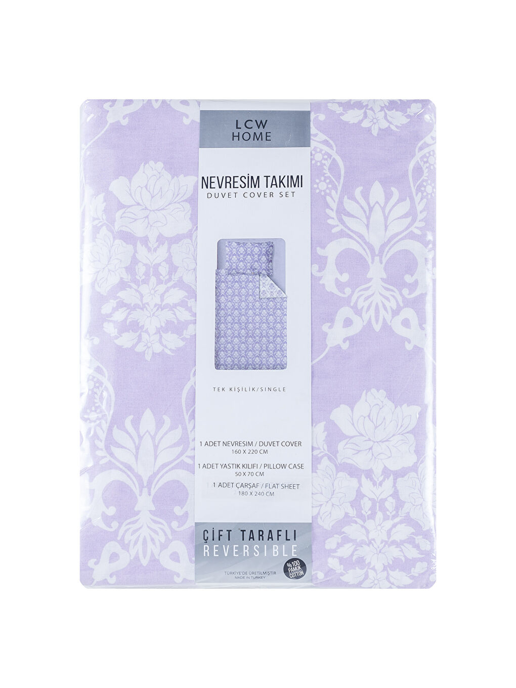 LCW HOME LILAC Single Bed Duvet Cover Full Set -7YI902Z8-677