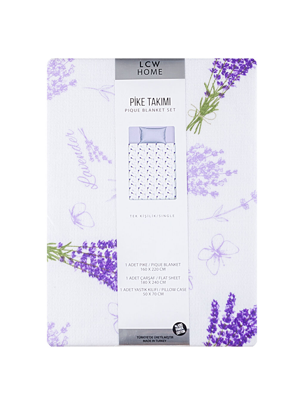 Lila Baskılı Tek Kişilik Pike-4
