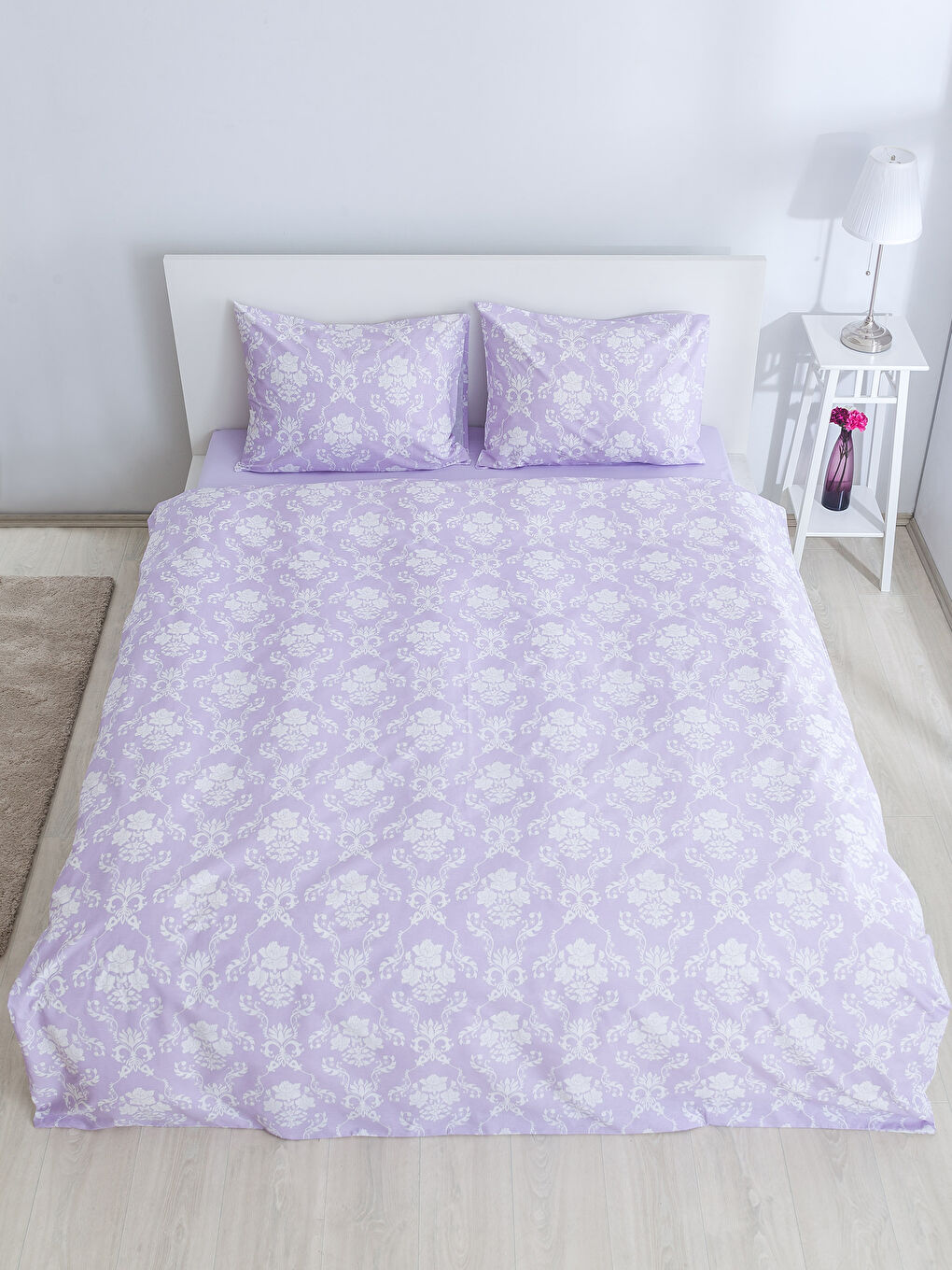 Lila Baskılı Çift Kişilik Nevresim Takımı-2