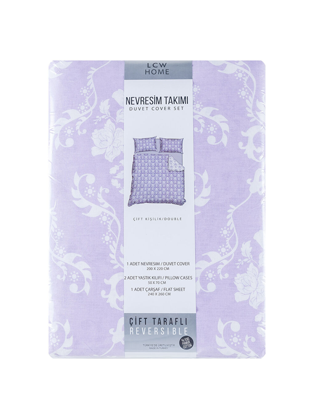Lila Baskılı Çift Kişilik Nevresim Takımı-6