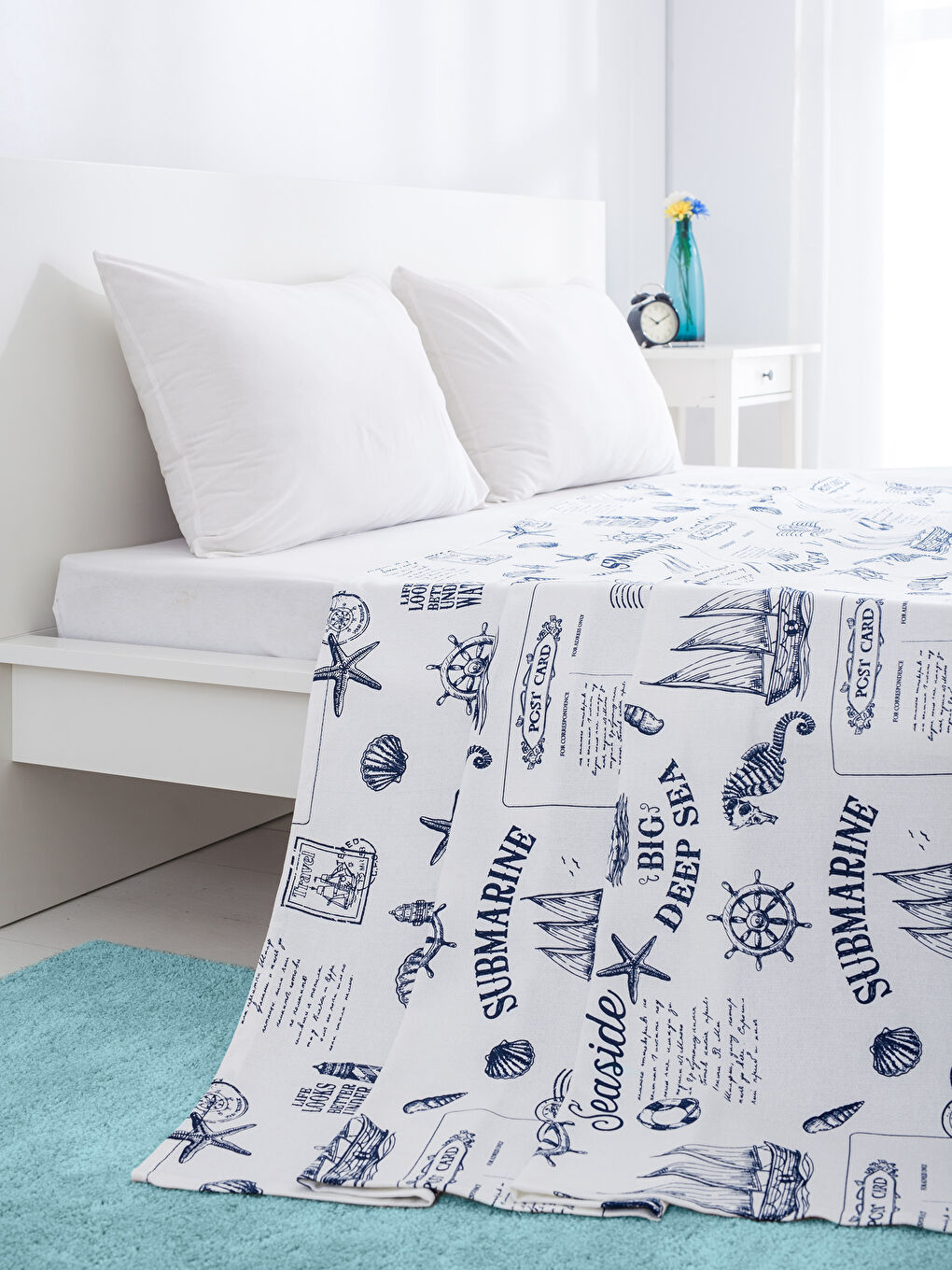 NAVY Double Pique Bedspread