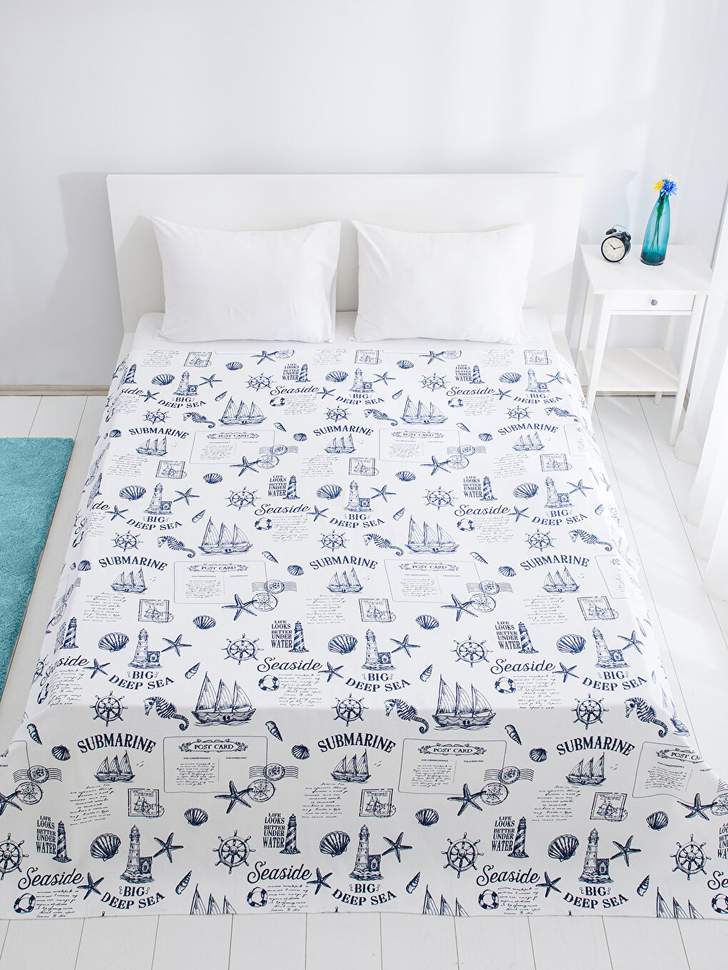NAVY Double Pique Bedspread-1