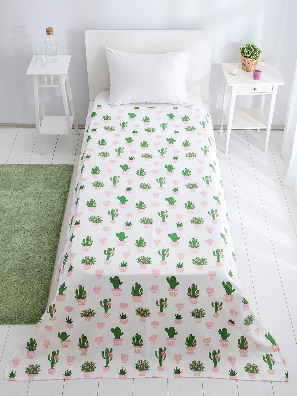 Yeşil Baskılı Tek Kişilik Pike-1