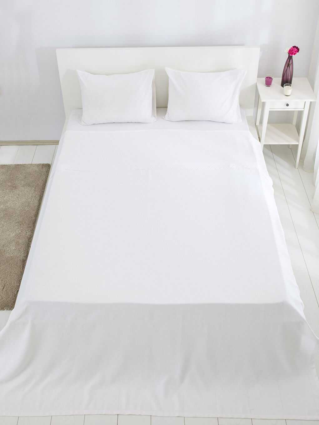 Beyaz Çift Kişilik Pike-1