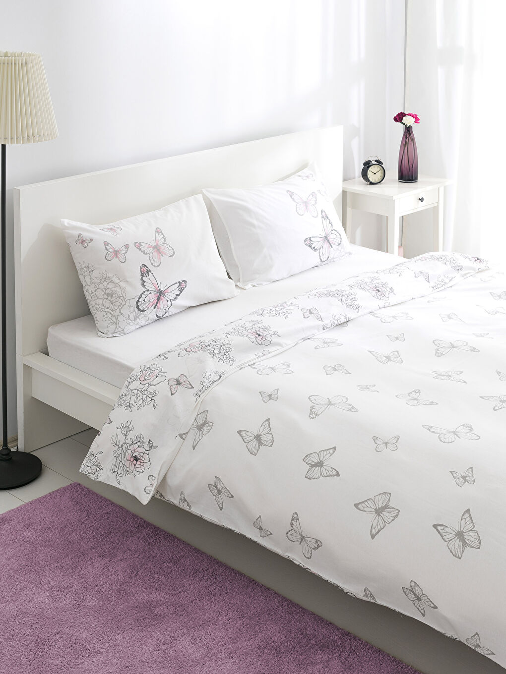 Gri Baskılı Çift Kişilik Nevresim Seti-1