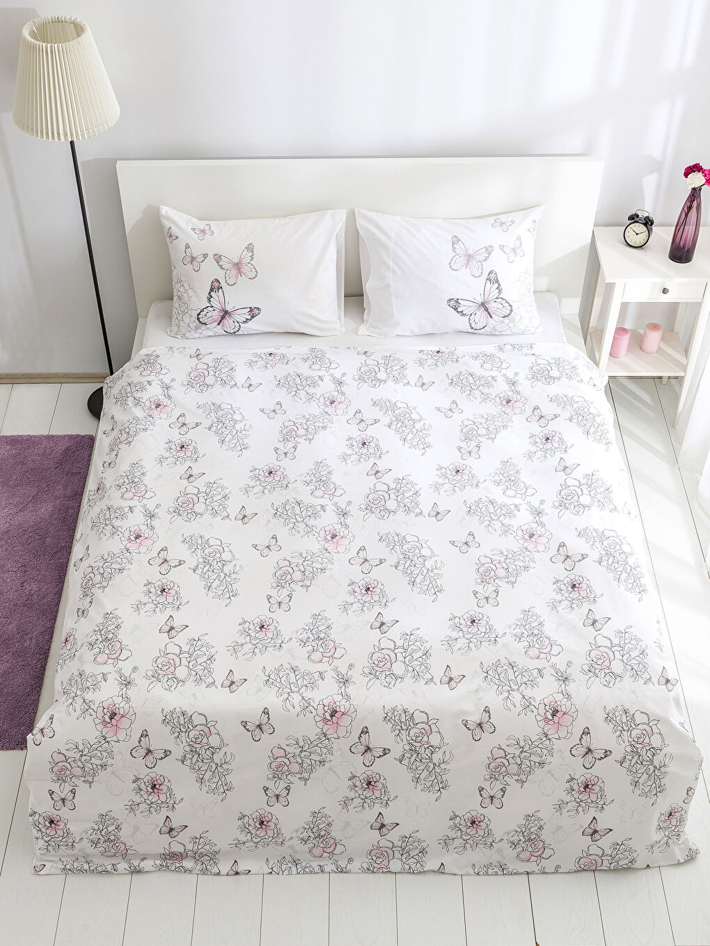 Gri Baskılı Çift Kişilik Nevresim Seti-2