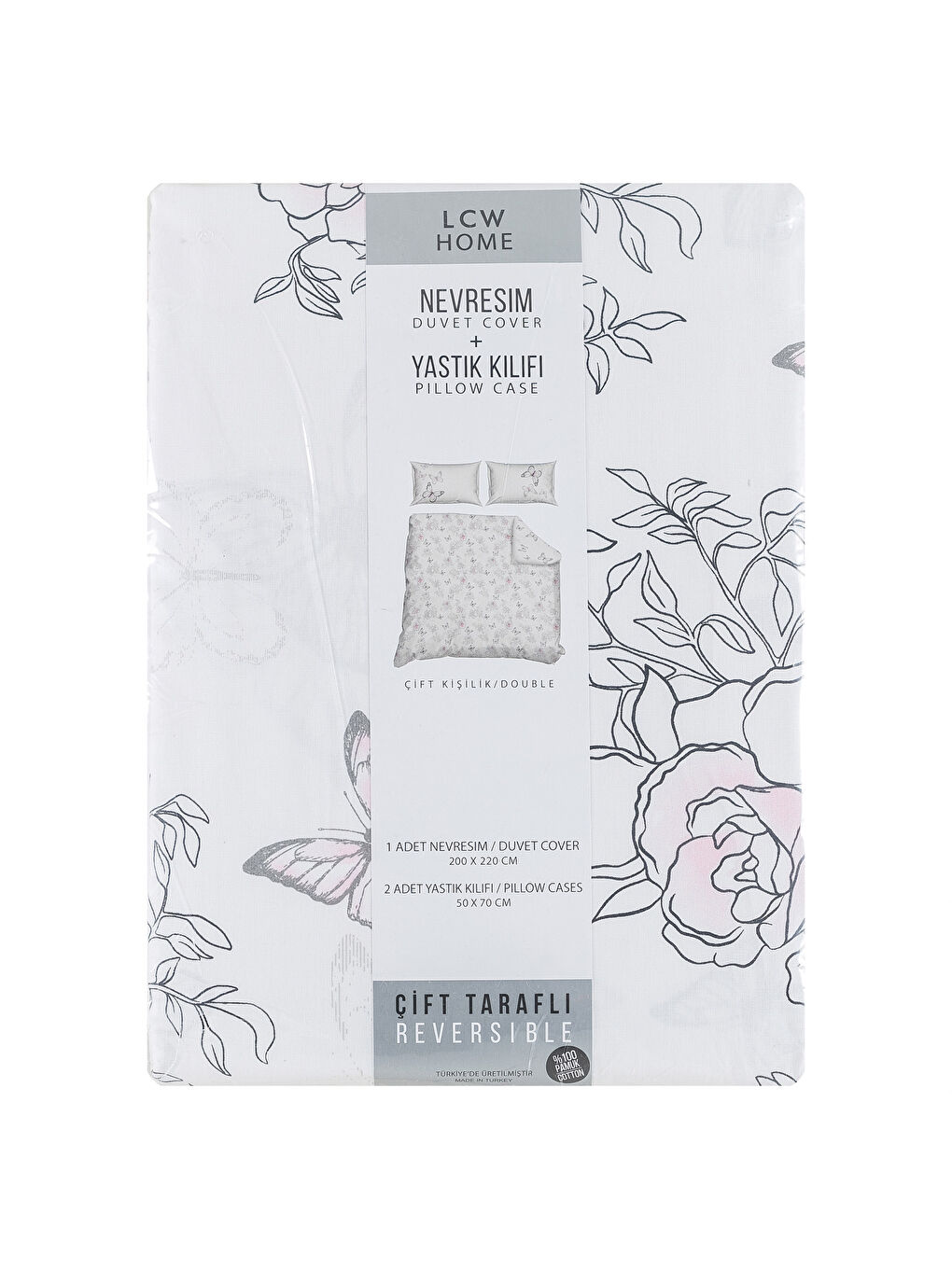 Gri Baskılı Çift Kişilik Nevresim Seti-5