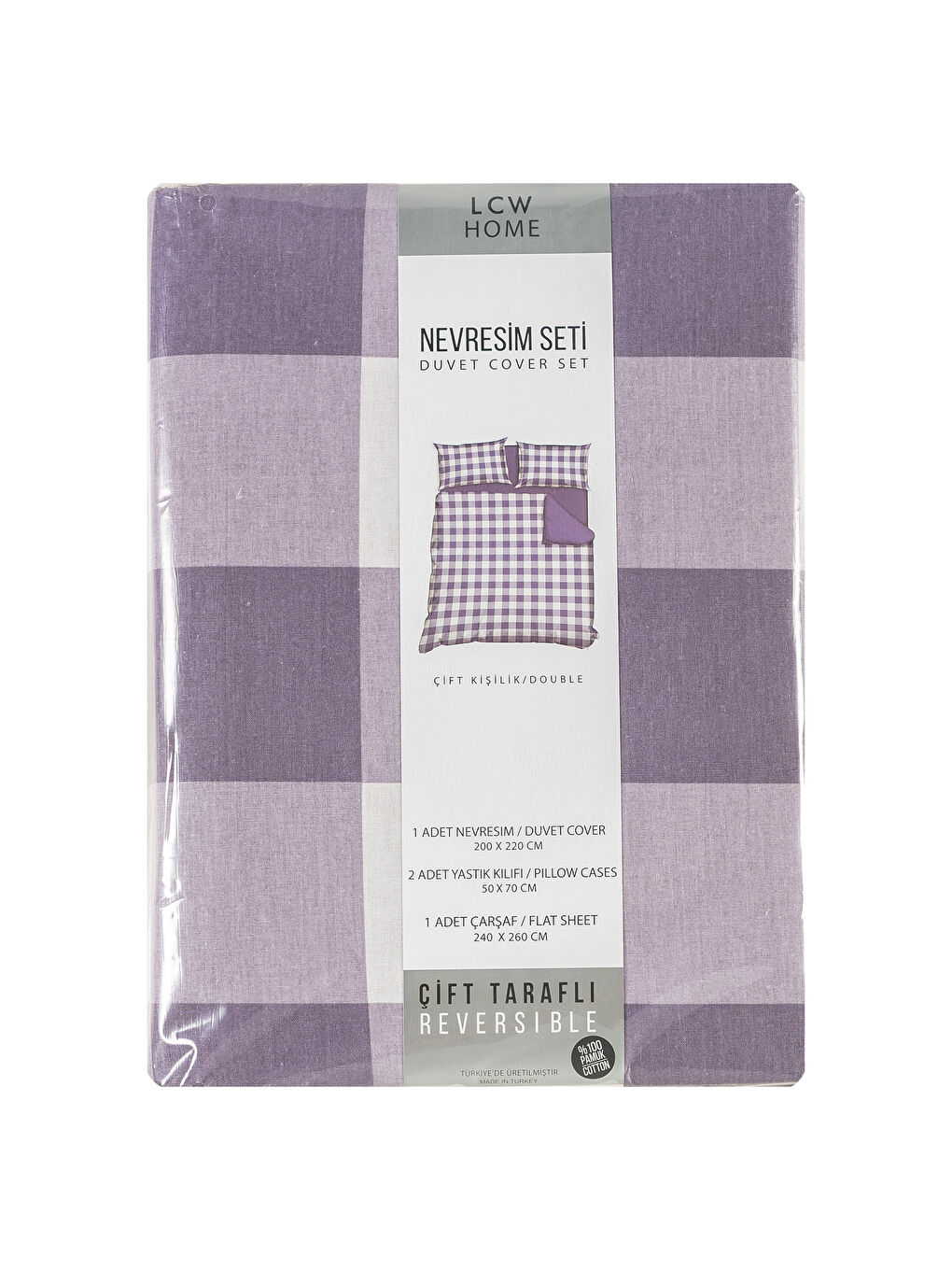 LCW HOME PURPLE Double Duvet Cover Set -7KH064Z8-673