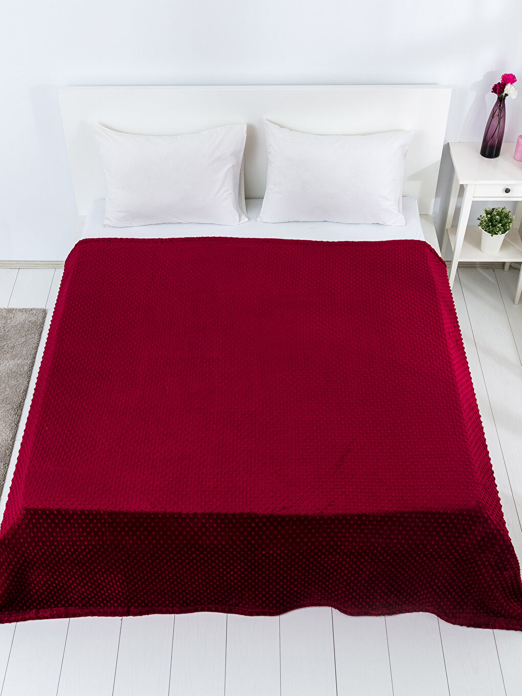 Açık Bordo Çift Kişilik Battaniye-1