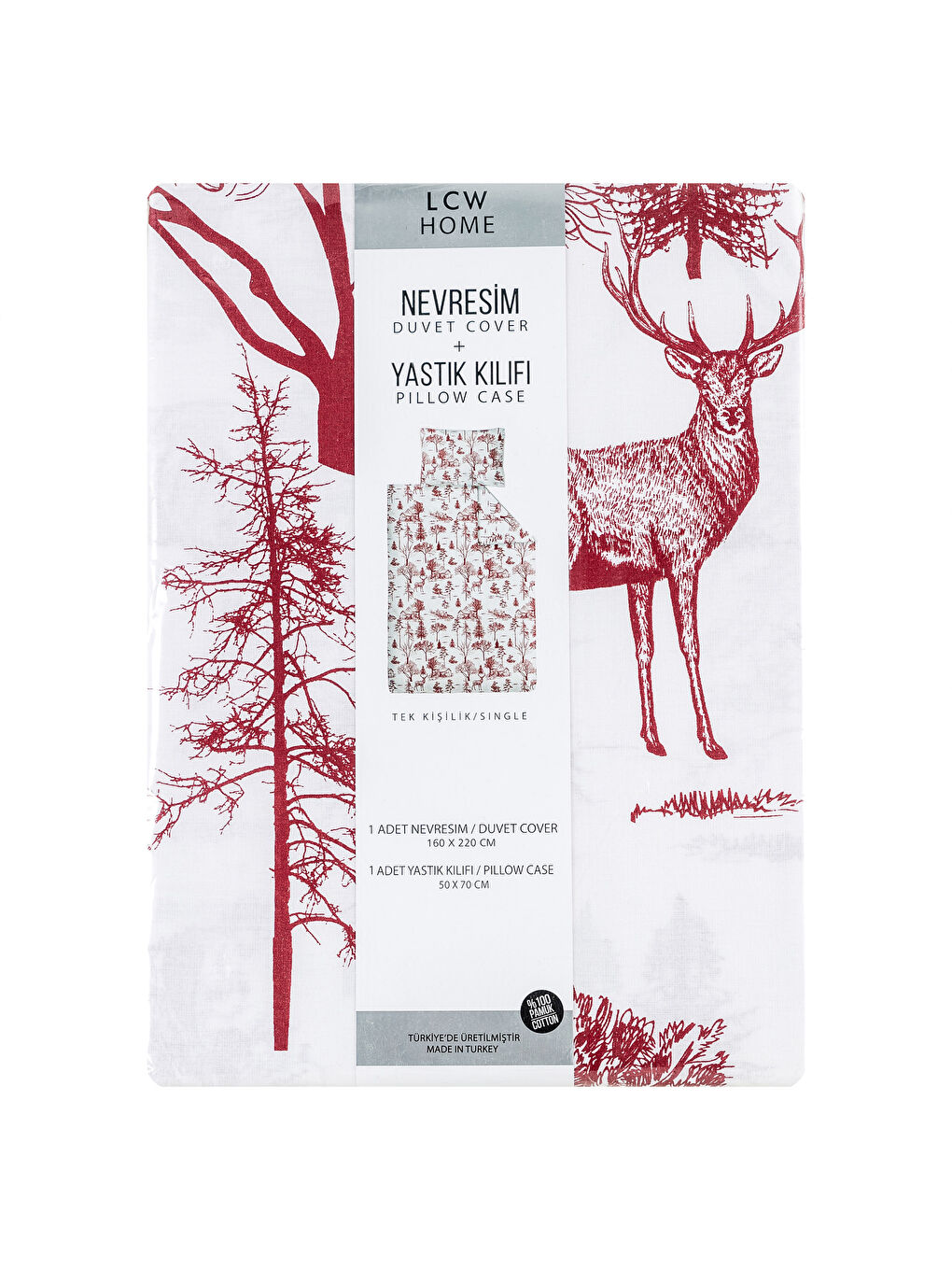 Parure de couette simple ROUGE-4