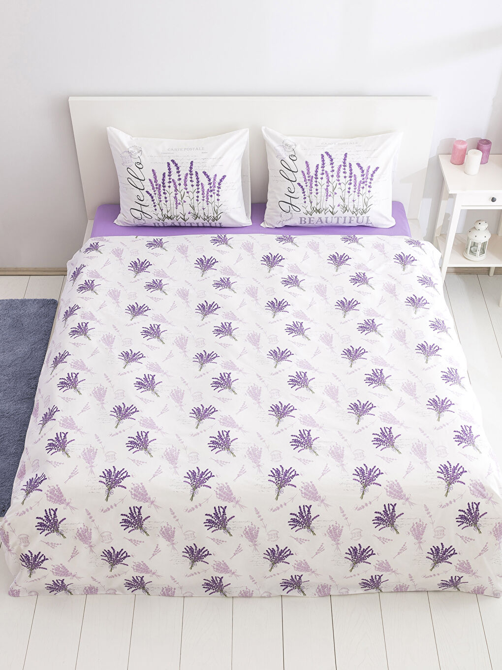 Lila Baskılı Çift Kişilik Nevresim Takımı-1