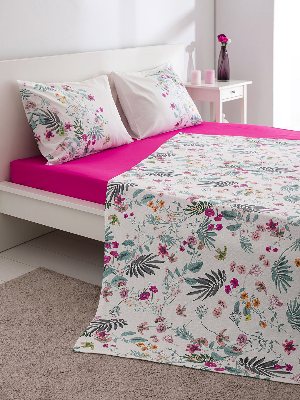 Karışık Baskılı Çift Kişilik Pike