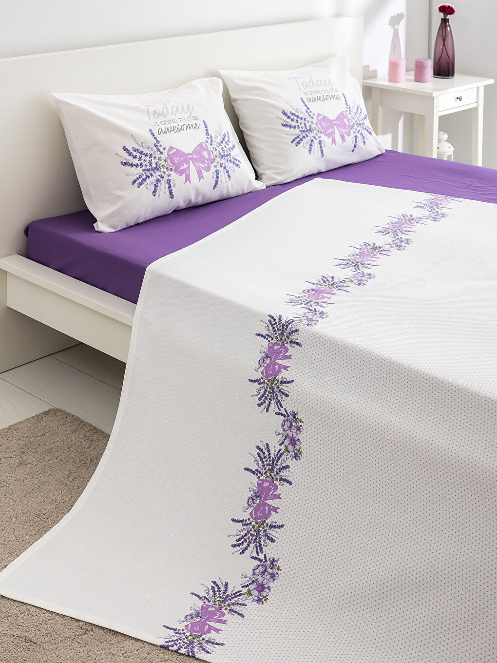 LILAC Double Pique Bedspread