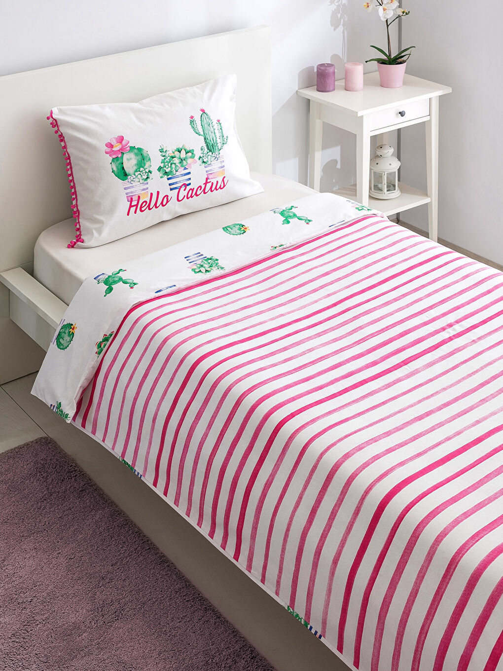 Yeşil Baskılı Tek Kişilik Nevresim Seti-1