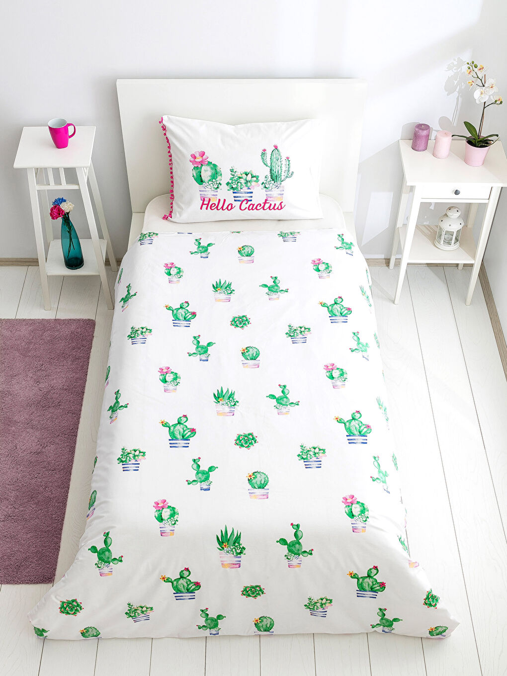 Yeşil Baskılı Tek Kişilik Nevresim Seti-2