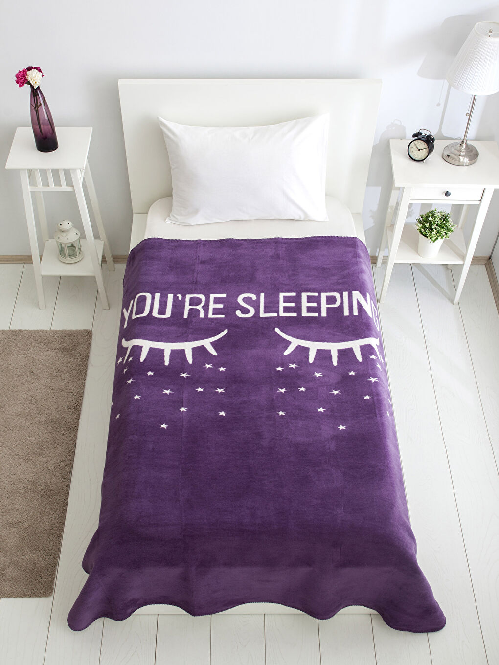 Mor Tek Kişilik Battaniye-2