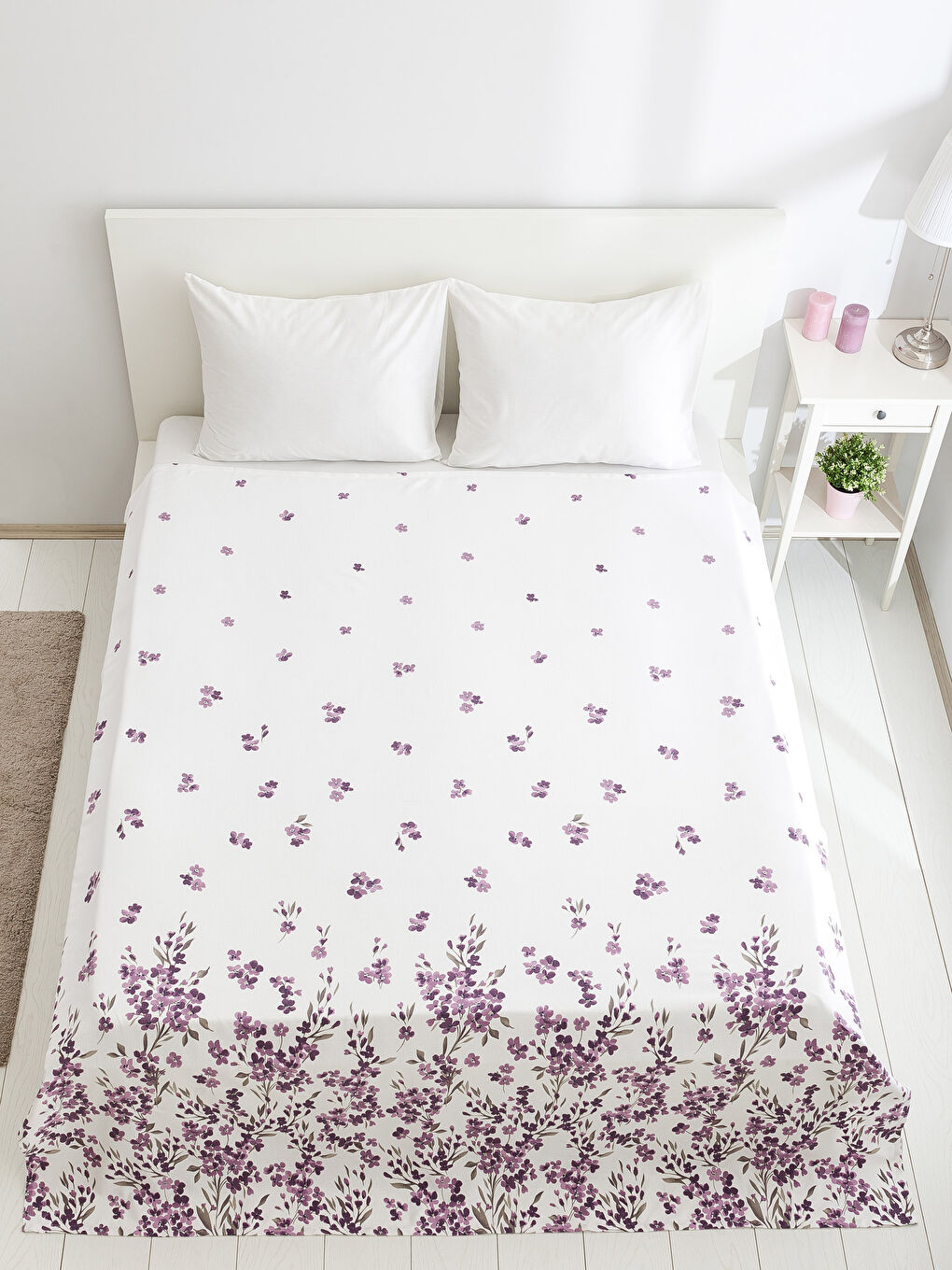 Mor Baskılı Çift Kişilik Pike-1