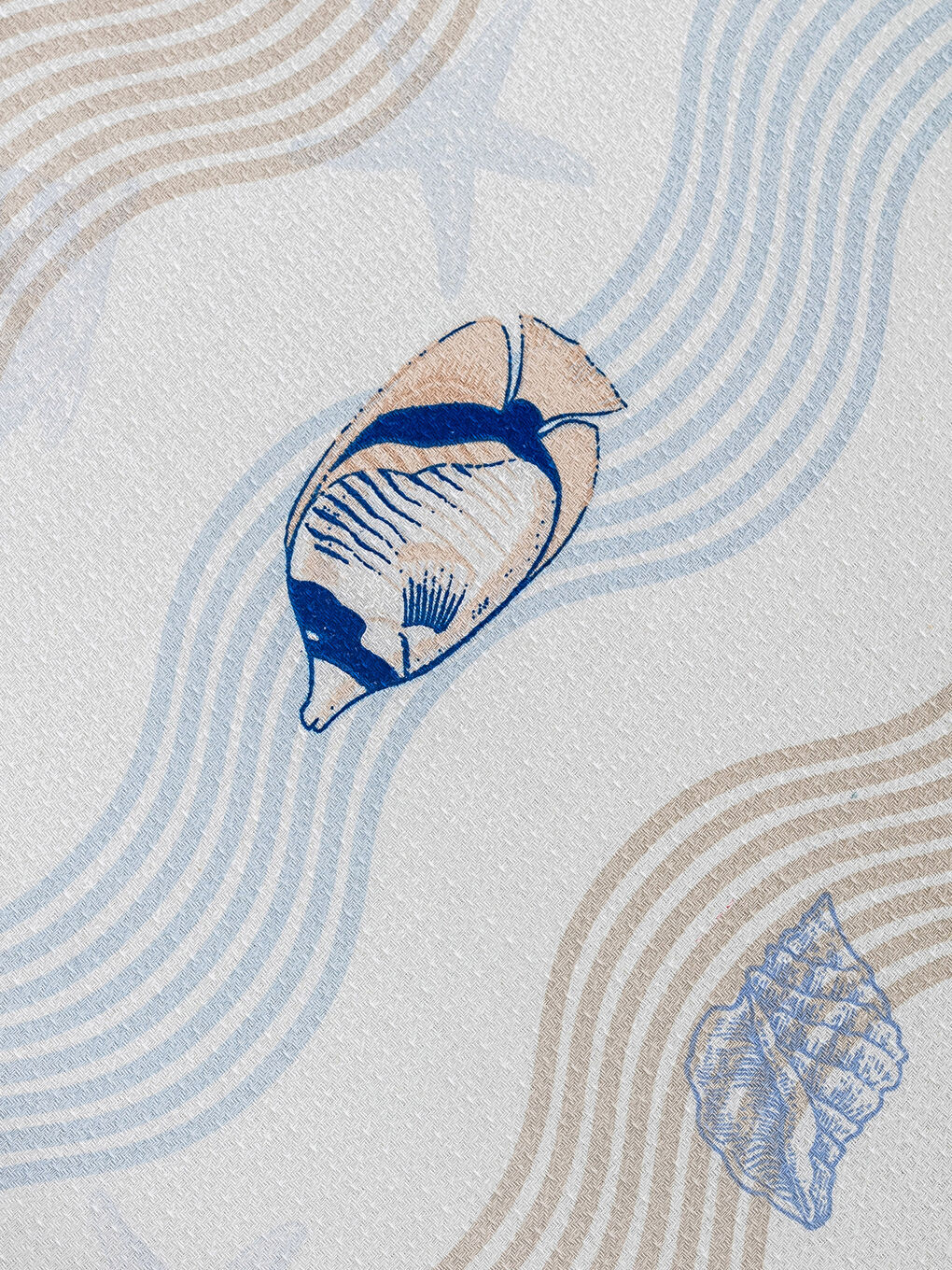 Mavi Baskılı Çift Kişilik Pike-2