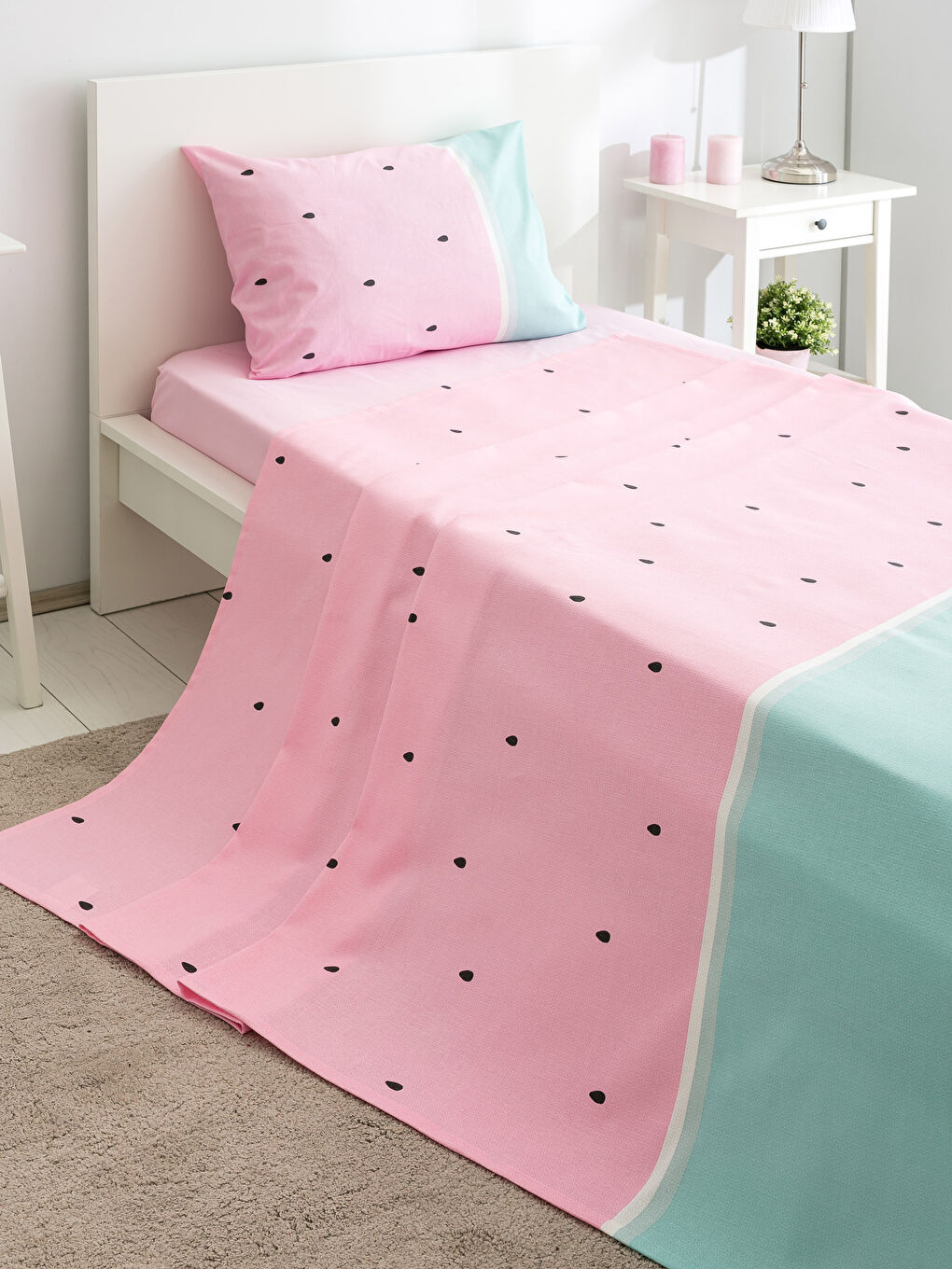 Karışık Baskılı Tek Kişilik Pike