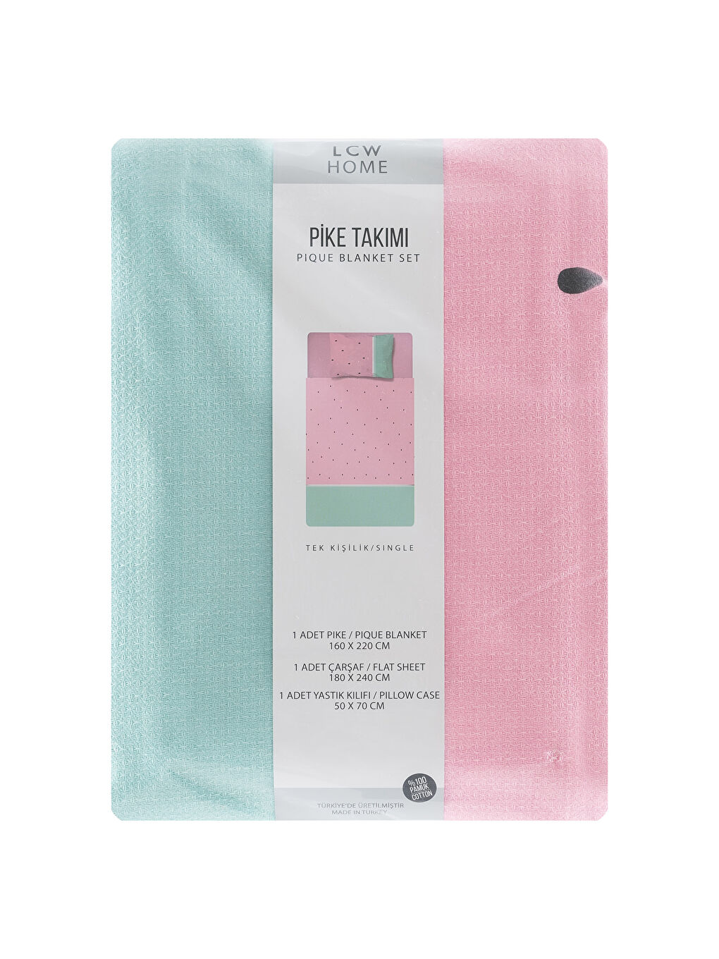 Karışık Baskılı Tek Kişilik Pike-4