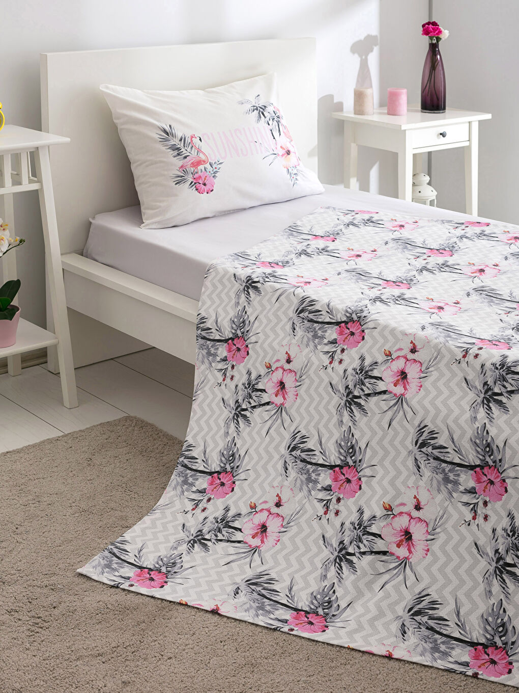 Yeşil Baskılı Tek Kişilik Pike-1