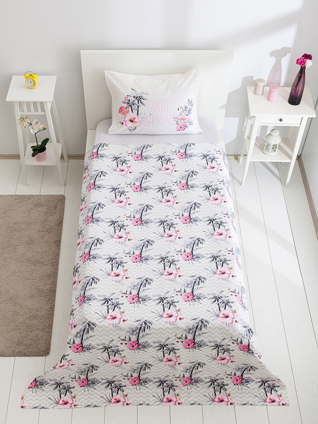 Yeşil Baskılı Tek Kişilik Pike-2