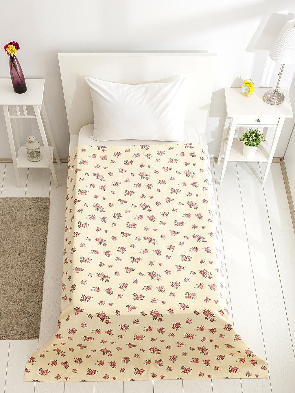 Sarı Baskılı Tek Kişilik Pike-1