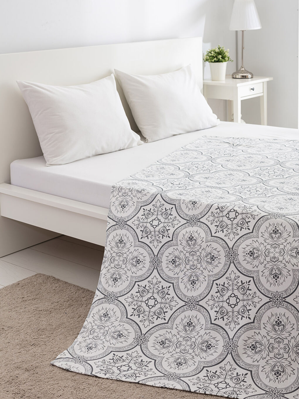 GREY Double Pique Bedspread