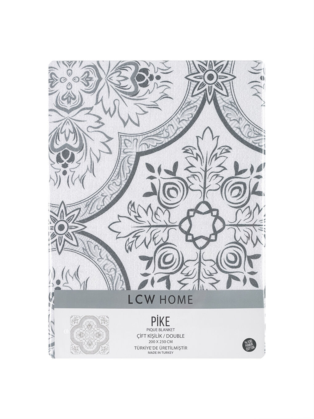 GREY Double Pique Bedspread-3