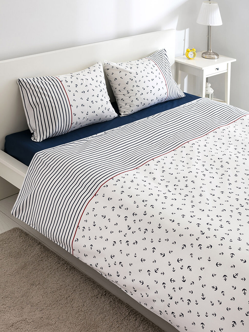 طقم غطاء لحاف مزدوج كامل أزرق