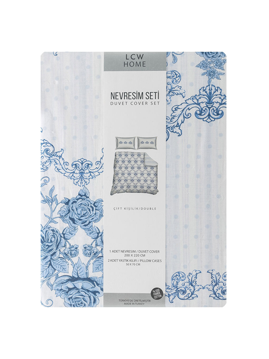 Mavi Baskılı Çift Kişilik Nevresim Seti-5