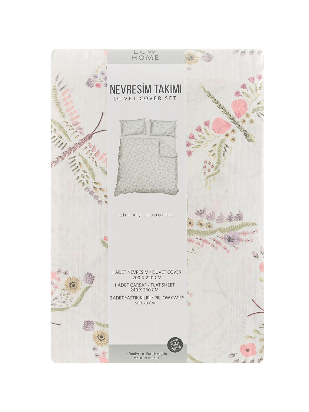 Karışık Baskılı Çift Kişilik Nevresim Seti-5