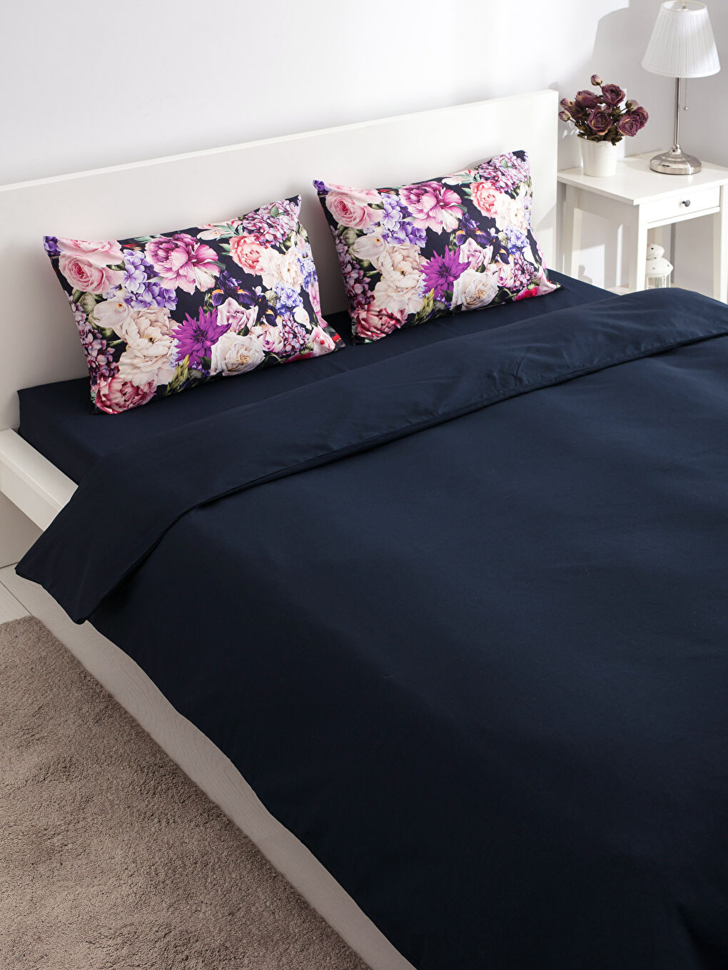 Lacivert Çift Kişilik Nevresim Takımı