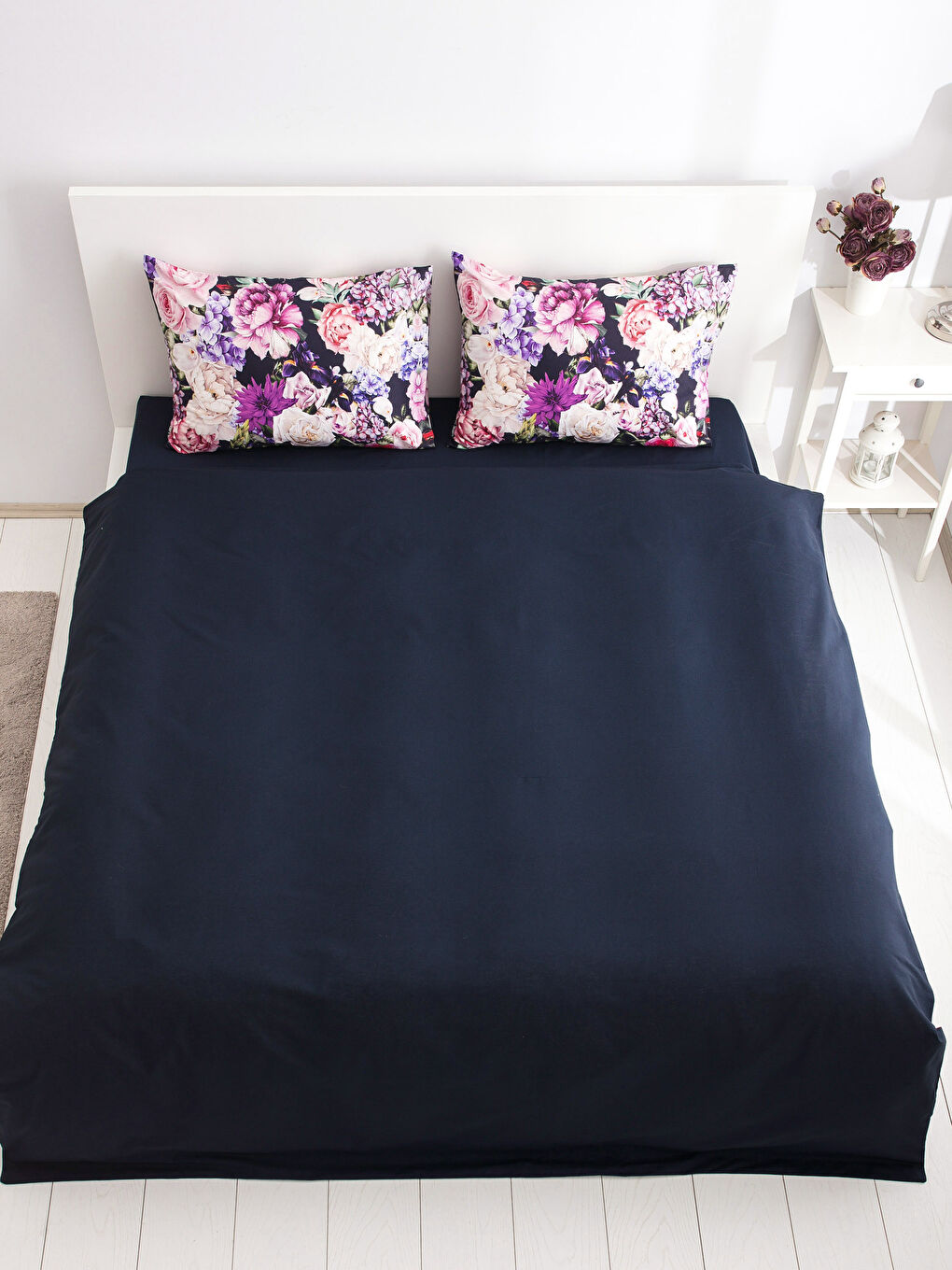 Lacivert Çift Kişilik Nevresim Takımı-1