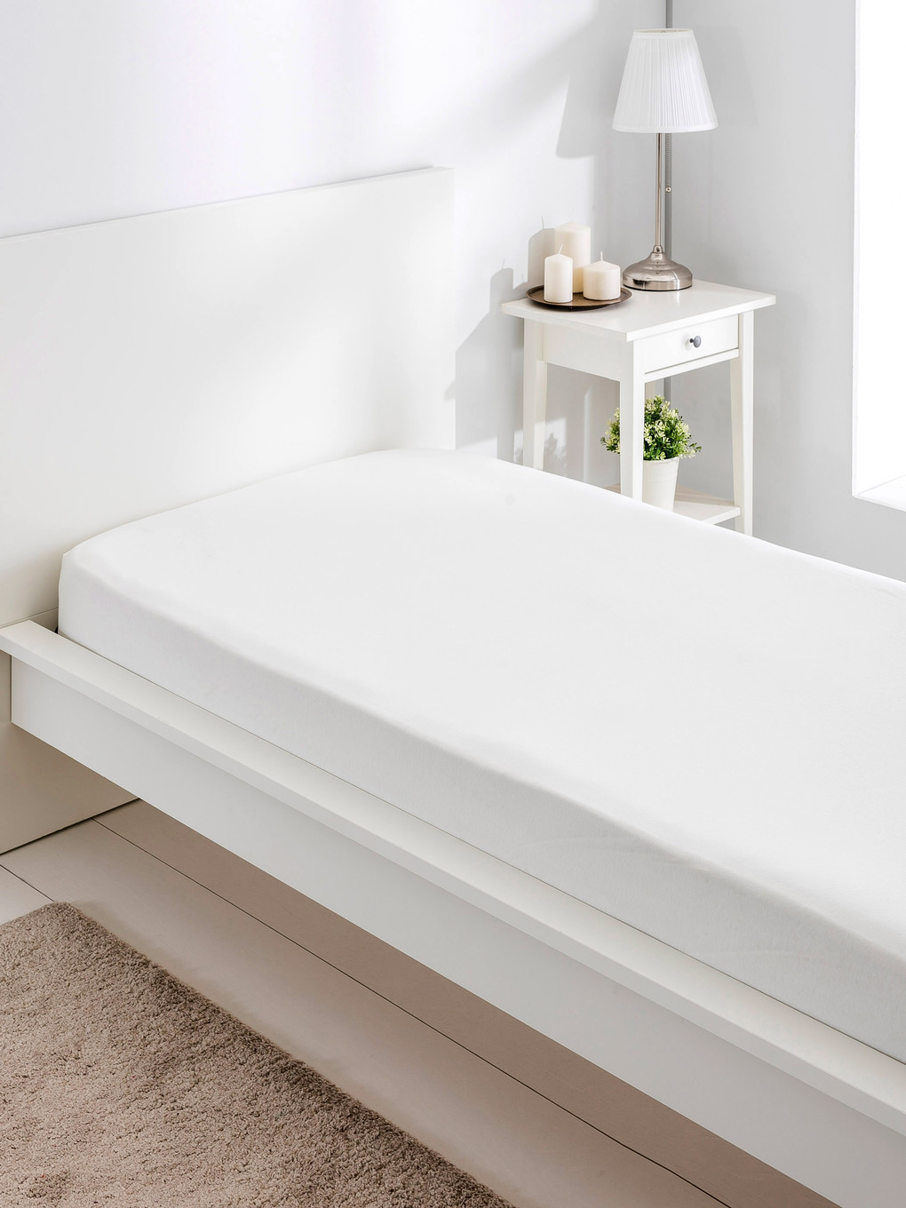 Beige Einzelnes Bettlaken