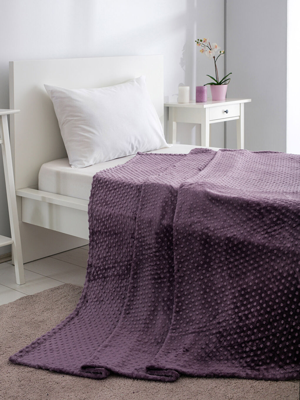 Açık Mor Tek Kişilik Battaniye