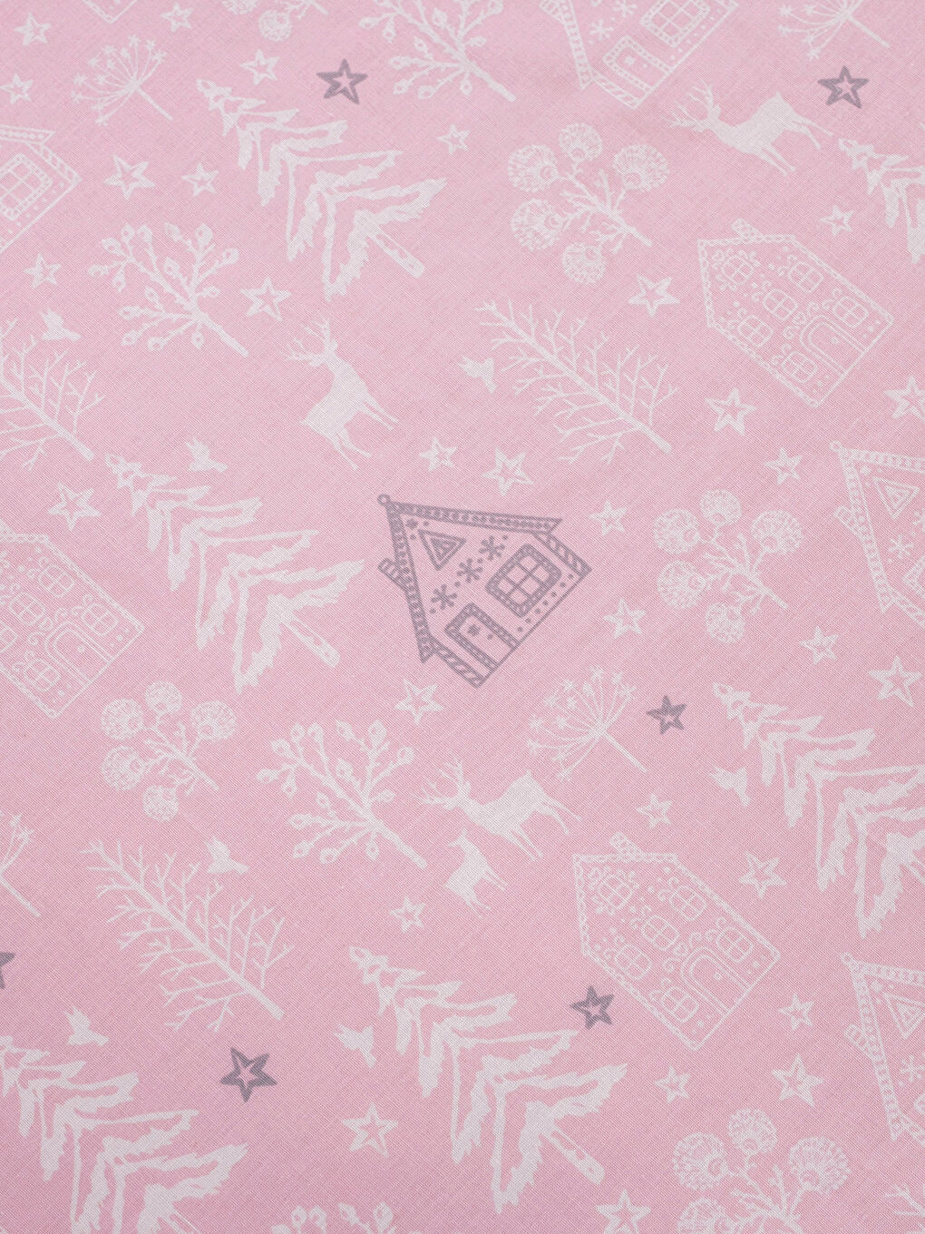 Pembe Baskılı Çift Kişilik Nevresim Seti-2