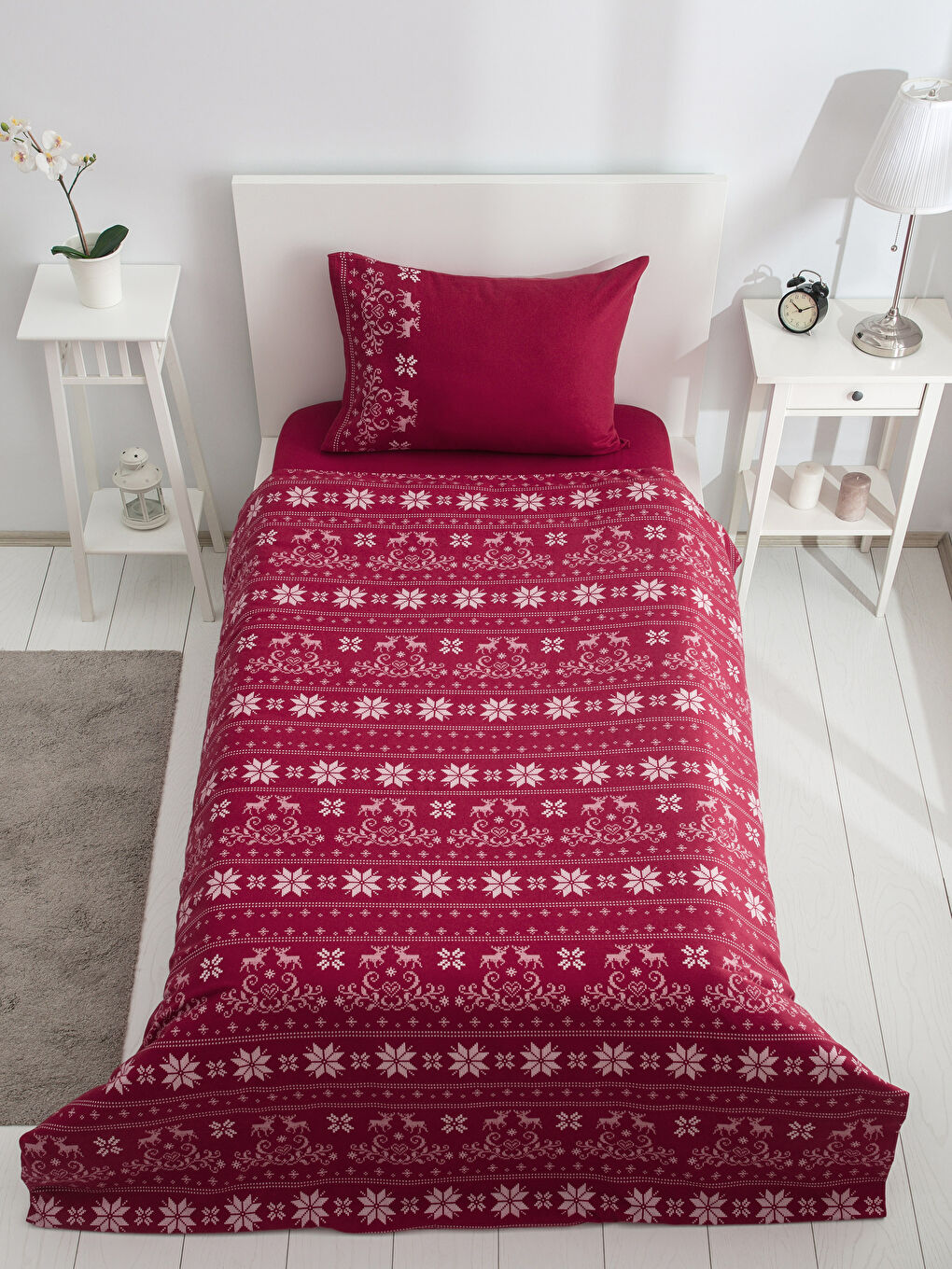 Kırmızı Tek Kişilik Nevresim Takımı-1